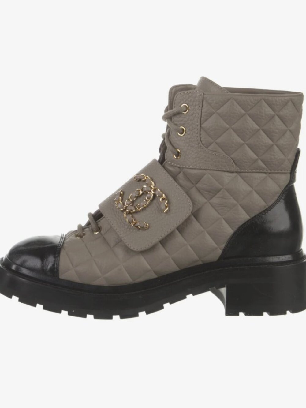 Chanel Leather Ankle Combat Boots: Size 9 - Picture 3 of 5
